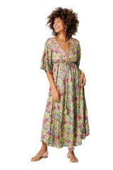 Robe été longue manches 3/4