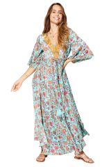 Robe été longue manches 3/4