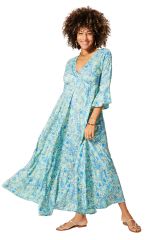 Robe été longue manches 3/4