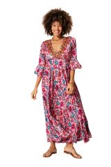 Robe été longue manches 3/4