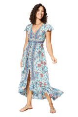 Robe été high-low manches courtes