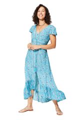 Robe été high-low manches courtes