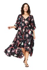 Robe été asymétrique manches 3/4