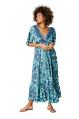 Robe été longue manches 3/4