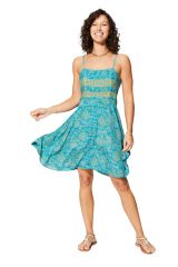 Bleu Turquoise Étincelant : Robe d'Été Irrésistible 358086