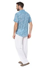 Chemise été manches courtes bleu clair Stellio 354306