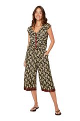 Combi d\'été avec pantacourt boho chic à grosses fleurs Hazel