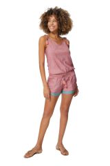 Combishort femme fluide de plage été bohème chic rose Kaylee