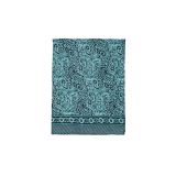 Foulard grand format imprimé bohème ethnique arabesques bleu Clélia 348074