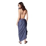 Grand foulard paréo femme bohème ethnique d'été bleu Esméralda 348113