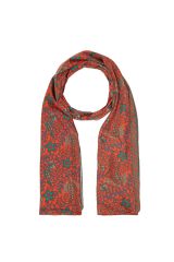 Grand foulard paréo femme bohème ethnique d'été rouge imprimé Louisa 327808