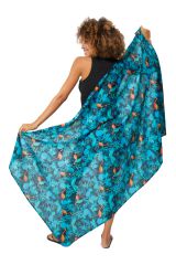 Grand foulard paréo imprimé flamant rose et floral Oaklyn 330190