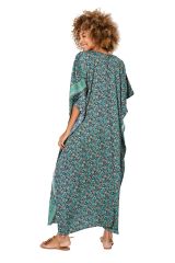 Kaftan longue à petites fleurs bleues bohème Anastas 344732