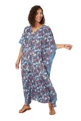 Kaftan longue pour cérémonie blanc et bleu  Anastasie 344738