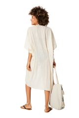 Kimono été mi-long blanc bohème Beth 355194