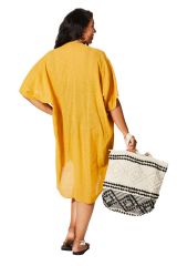 Kimono été mi-long jaune flamboyant Béthanie 355200