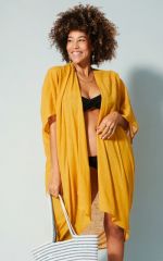 Kimono été mi-long jaune flamboyant Béthanie 359124