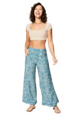 Pantalon été long bleu à boutons Stefania 357827