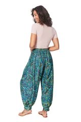 Pantalon femme fluide à taille élastique chic imprimé Mila