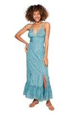 Robe  longue femme décolleté cur croisé et dos nu chic d\'été Kinsley