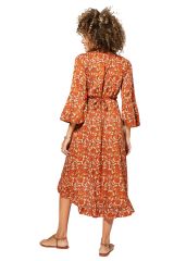 Robe asymétrique floral ethnique original Annunciata