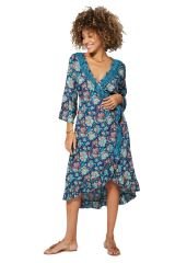 Robe asymétrique floral multicolor chic original Annika