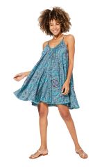 Robe courte camaieu bleu fantaisie Belenus