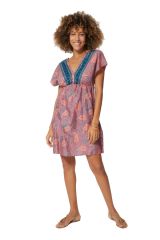 Robe courte femme à manches courtes décontracté et fluide d\'été chic Ensley