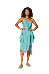 Robe courte femme coupe asymétrique et fines bretelles originale bleu mariage Hadley