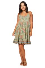 Robe courte imprimé exotique floral Barb