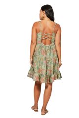 Robe courte imprimé exotique floral Barb