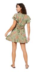 Robe courte imprimé exotique floral Barbra