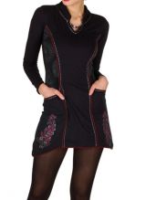 Robe d'hiver courte à manches longues tendance et col mao Parisio 298621