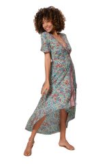 Robe été high-low manches courtes