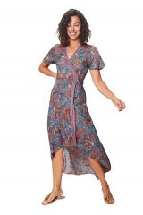 Robe été high-low manches courtes