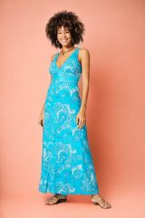 Robe été longue bleue ajustée Bastiane 352185