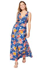 Robe été longue col et dos en V Abella 349013