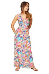 Robe été longue colorée sans manches Barbara 349961