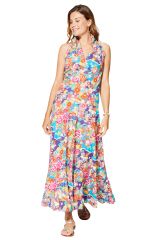 Robe été longue ethnqiue colorée sans manches Belinda 349971