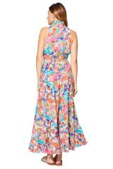 Robe été longue ethnqiue colorée sans manches Belinda 349972