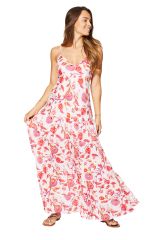 Robe été longue fleruie à bretelles Aanor 349005