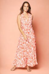 Robe été longue fleurie sans manches Béatrice 352200