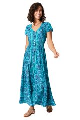 Robe été longue manches courtes 350107