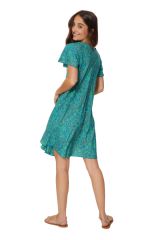 Robe femme courte et évasée à petites manches original de soirée d\'été Meredith