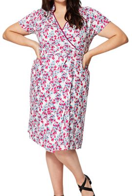 Robe femme grande taille portefeuille chic  fleurs Angie 325225