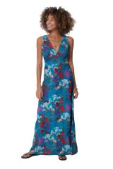 Robe femme longue avec décolleté sexy et imprimé fleurs Princess