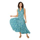 Robe longue à fleurs bleues pour soirée d'été Andrew 347307