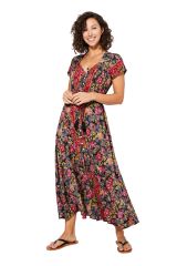 Robe longue à fleurs colorées chic bohème Arvel