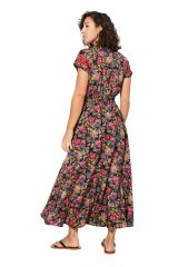 Robe longue à fleurs colorées chic bohème Arvel