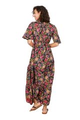 Robe longue à fleurs colorées chic bohème Asenath